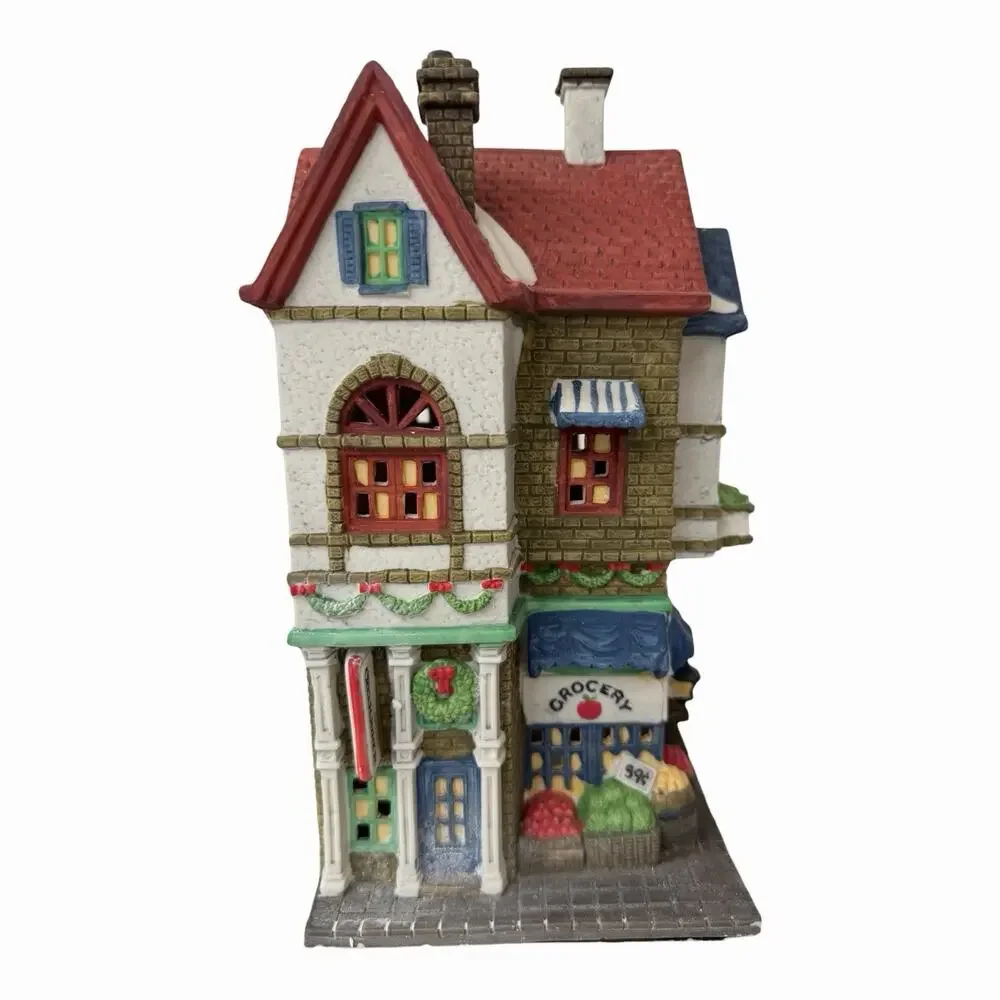 VTG ORIGINAL 1988 Dept 56 “Corner Grocer”Christmas In The City Hank’s Market EUC